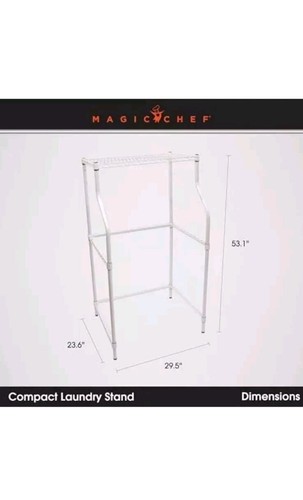 Compact Laundry Stand Space-Saving Metal Washer-and-Dryer Rack for Laundry Ro... - Picture 2 of 3