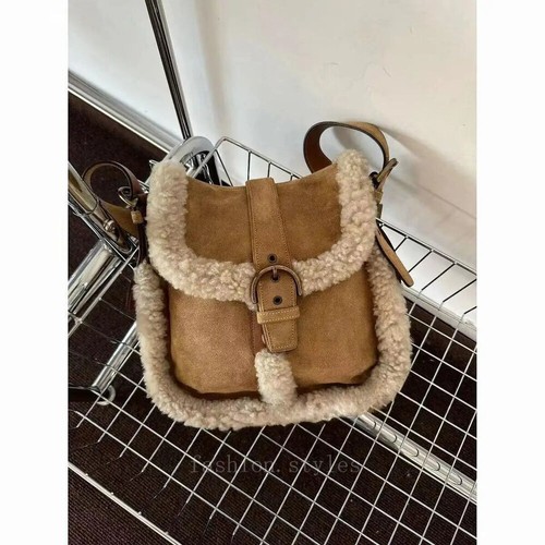 Autumn Winter Lamb Fur Bag Women's Bag Fashion Suede Plush Crossbody Bag - Picture 4 of 9