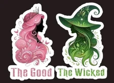 Wicked Sticker, Movie Musical water resistant die cut, The Good  and The Wicked
