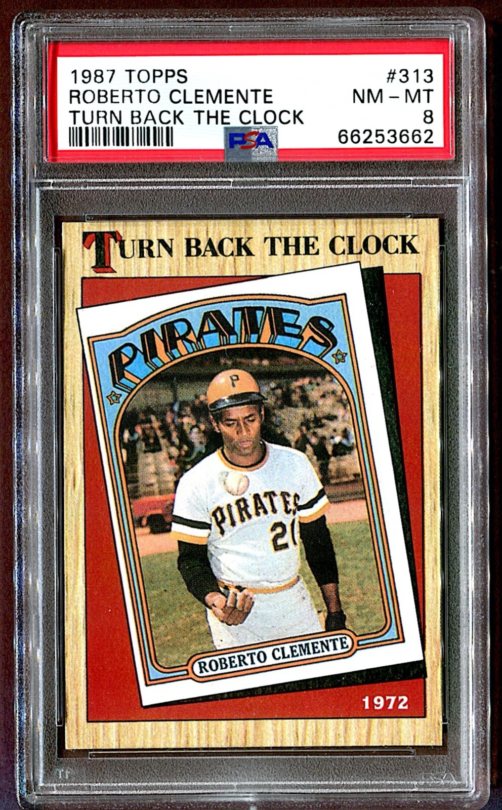 1987 ROBERTO CLEMENTE 313 TOPPS PSA 8 NM MINT TURN BACK THE CLOCK
