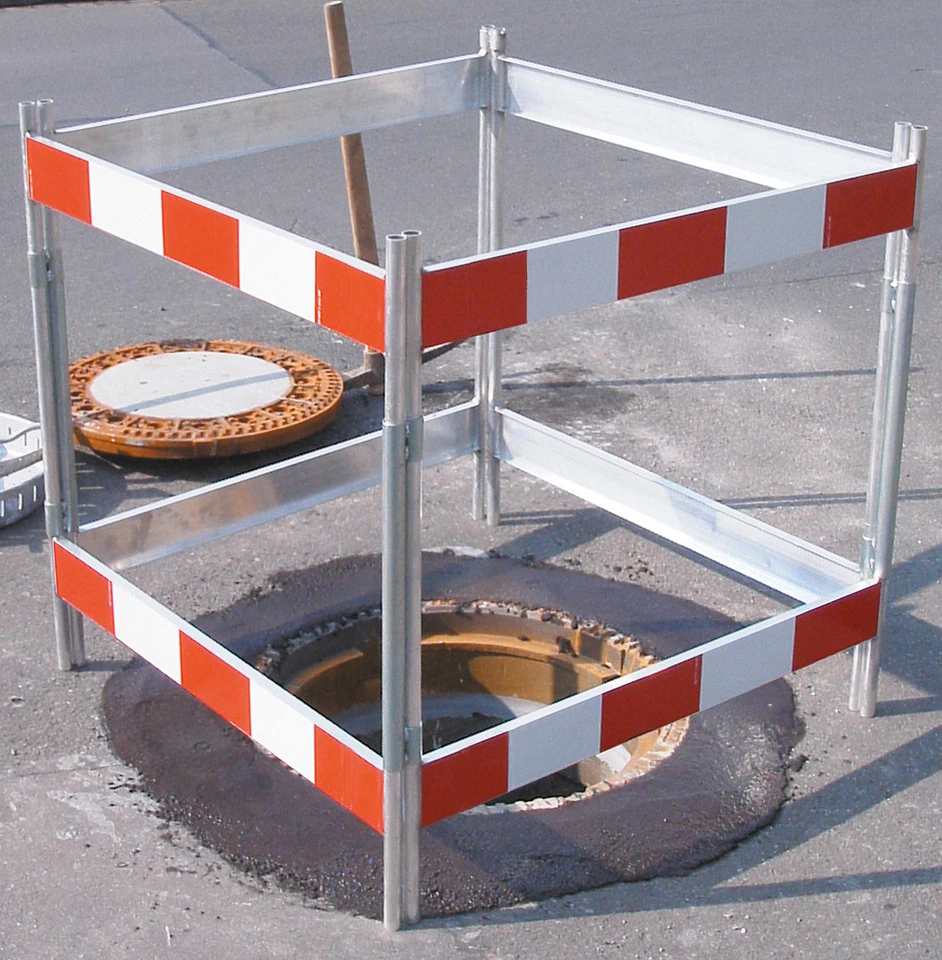 Alu-Schachtschutzgitter 1,2 x 1,2 m, Schachtabsperrung Absperrgitter Kanal Gulli - Bild 3 von 4