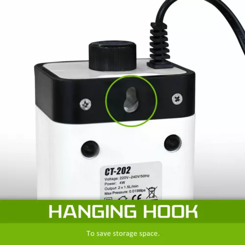 Aquarium Oxygen Pump Aqua Fish Tank Pond Air Bubble Disk Stone Aerator 2 Outlets - Picture 11 of 18