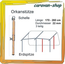 Orkanstütze 22 mm Zelt-Stange Zusatzgestänge Zeltstangen Vorzelt Wohnwagen