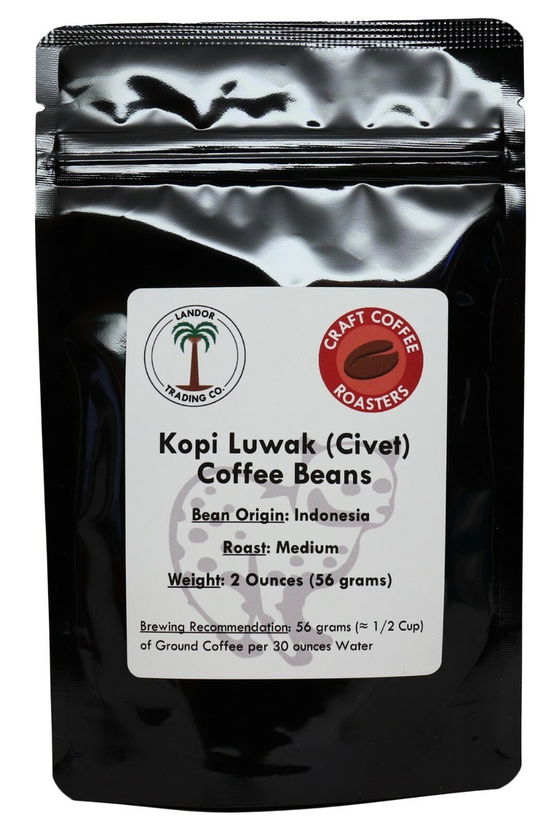 Kopi Luwak Coffee 2 Oz (56 grams) - Whole Bean - Medium Roast