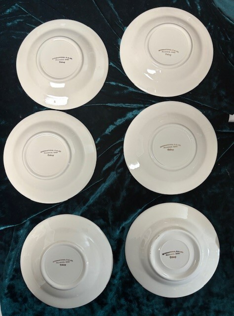 1950"s International China, Alliance, OH Viking pattern 6 Cups 6 Saucers