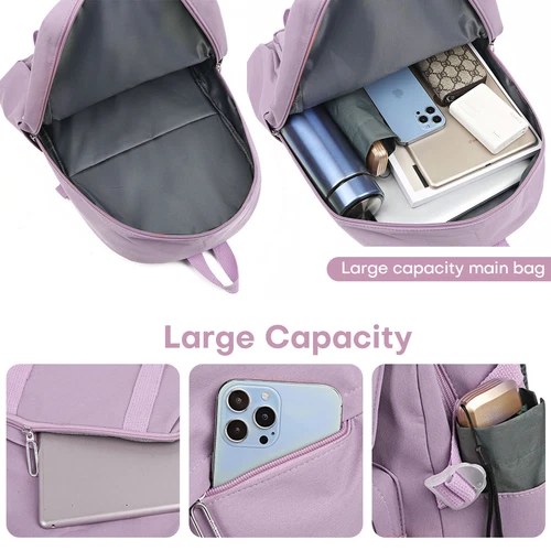 Canvas Mädchen Schulrucksack Frauen Reise Loptop Schüler Büchertasche 18" Tagesrucksack - Bild 18 von 47