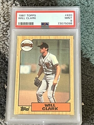 キャロル　PSA9 PSA 9 MINT BASEBALL CARD 1987 TOPPS WILL CLARK ROOKIE SAN