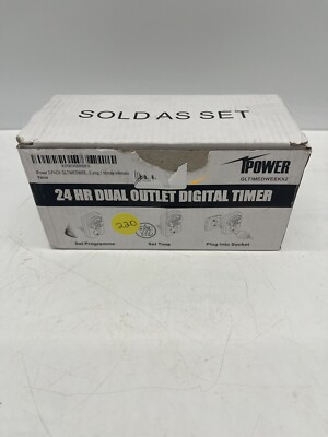 2 Pack iPOWER 24Hour/Weekly Dual Outlet Digital Timer Programmable GLTIMEDWEEKX2