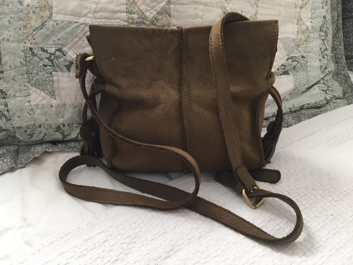 MISS ALBRIGHT TELA Olive Sueded Leather Small Crossbody Purse Bag NEW no tag
