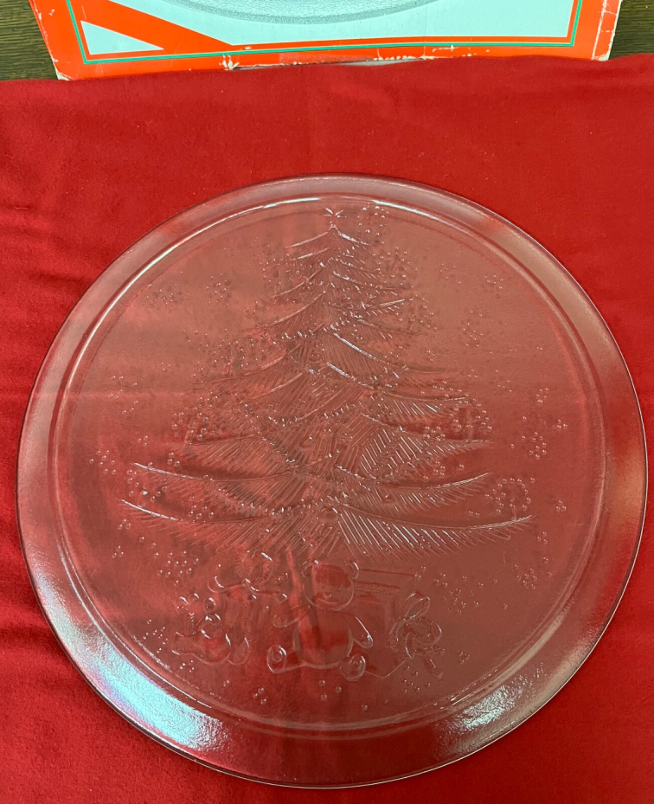 Glass Christmas Platter Les Verreries De Saint Gobain Duralex Noël 13"