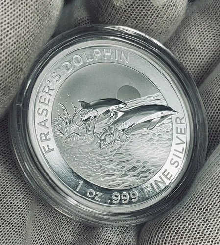 2021 Australia Fraser Dolphin 1 oz Silver Coin BU