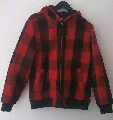 FW15 Supreme Hooded Wool Bomber M medium Red Black Jacket Rare  