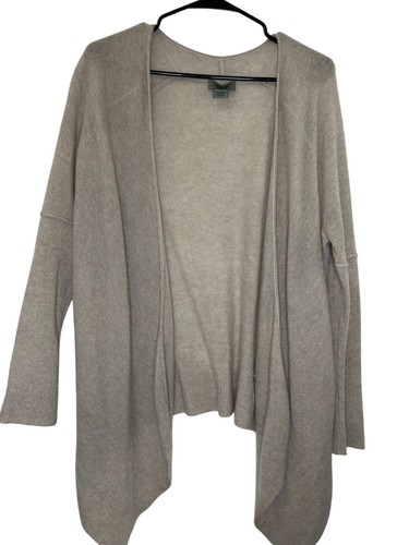Premise 100 % Kaschmir Damen Strickjacke Pullover vorne offen Small beige