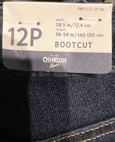 B’gosh Girls Size 12P Bootcut E-Z Adjust Blue Jeans Dark Wash 27.5” Inseam Plus - Picture 5 of 6