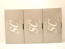 3 TDK SC VHS CASSETTE TAPES ORIGINAL SEALED UNOPENED EX SHOP STOCK