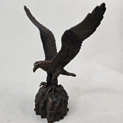Brass Eagle Statue w/ Spread Wings, Approx. 7'' Tall