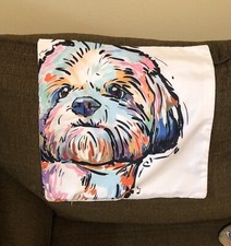 Colorful Dog Throw Pillow Cover 17 3/4 in X 17 in