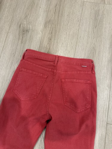 Mother Mid Rise Dazzler Ankle in So Far Gone Stretch Jeans 28 Red - 第 11/15 張圖片