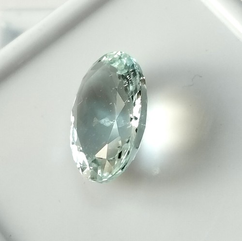 Natural Faceted Aquamarine 6.45 Carat 15X11 mm Oval Cut Untreated Loose Gemstone - Picture 4 of 5