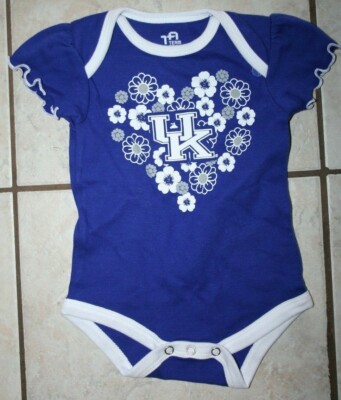 Team Athletics UK One Piece Royal Blue Infant Bodysuit Size 0 - 3 Mo Flowers