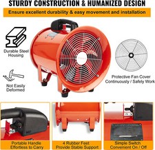 Portable Ventilator Industrial Air Axial Metal Blower Workshop Extractor 110V