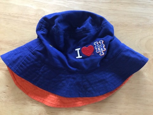 NY METS BLUE \u0026 ORANGE BUCKET HAT CAP 