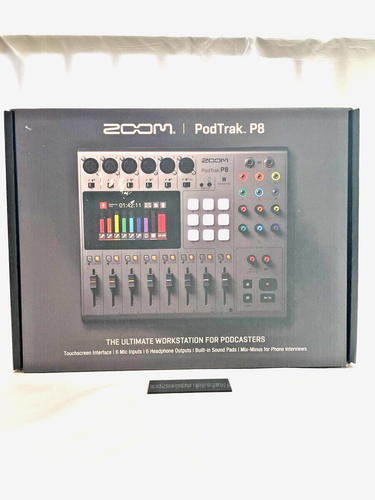 ZOOM PodTrak P8 Workstation for Podcast Recorder Smartphone Tablet Silver NEW - Picture 2 of 10