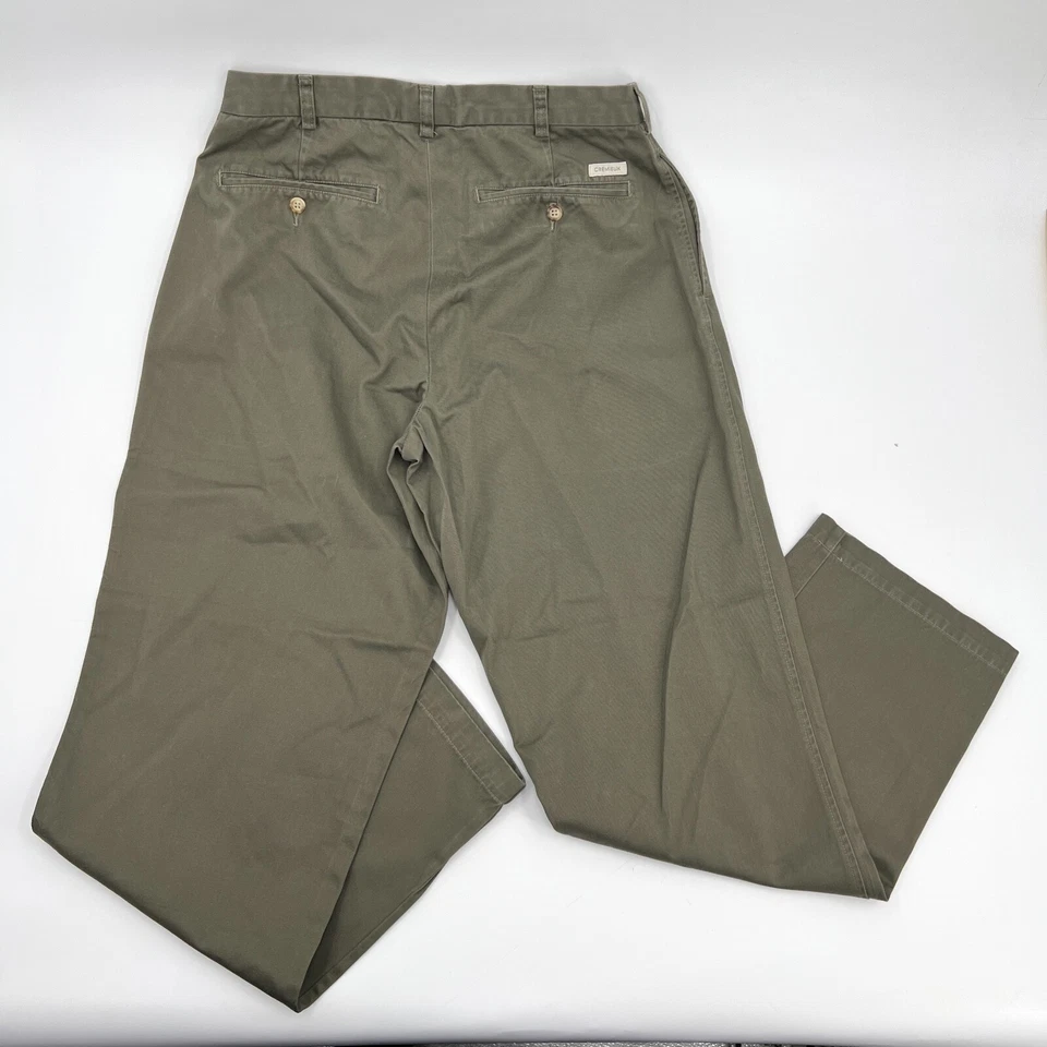 Daniel Cremieux Pants mens 33 Green Chino Khaki Pleated Straight Leg - Image 2 of 4