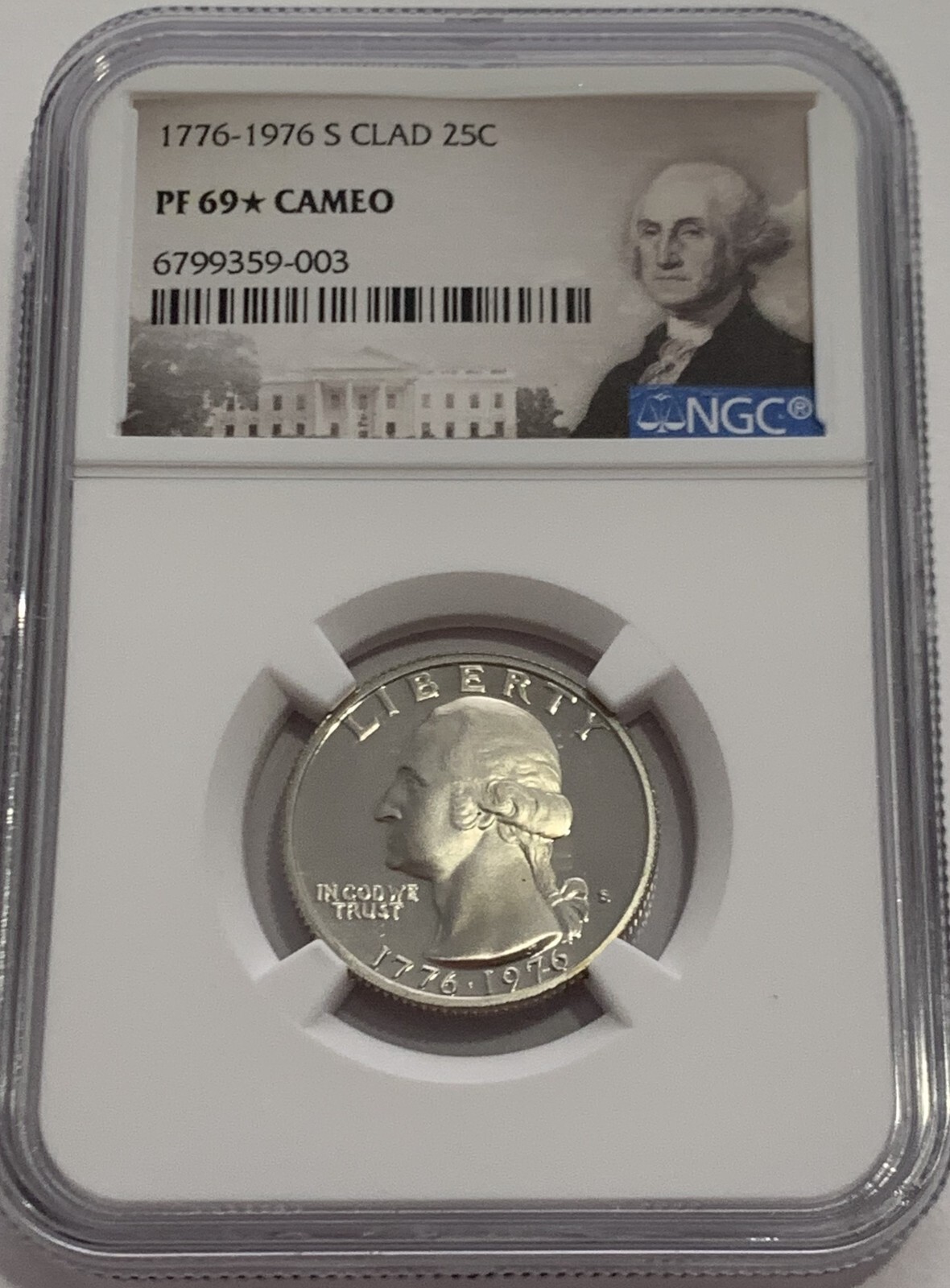1776 1976 S NGC PF69 STAR CAMEO CLAD PROOF WASHINGTON QUARTER