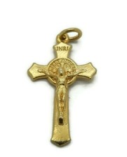 Saint Benedict Cross Pendant 14k Yellow Gold.