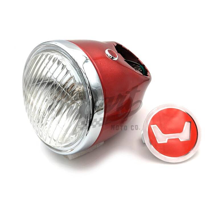 Honda Mini Trail Z50 Z50A Ruby Red Headlight Bucket & Emblem K0-K2
