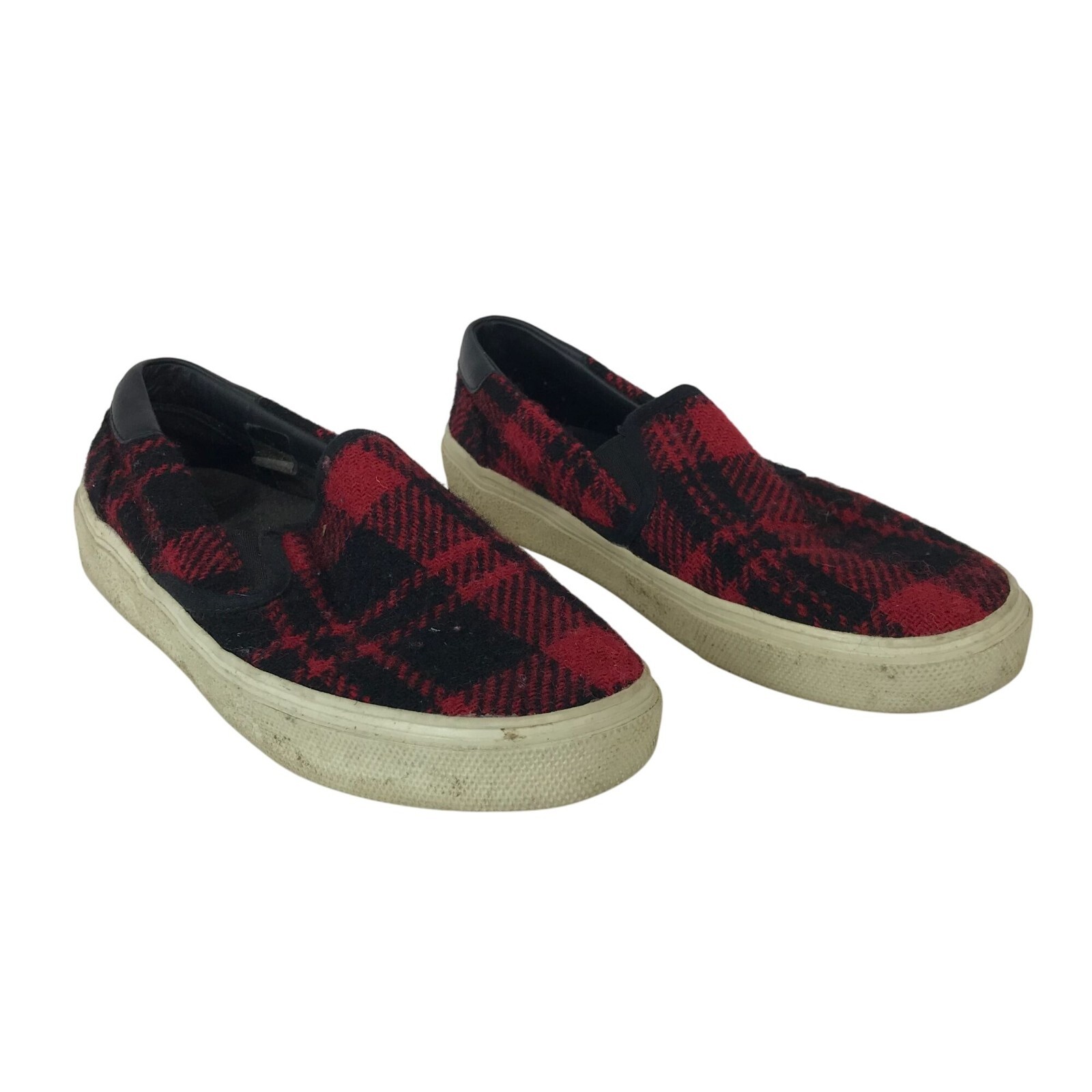 MOCASSINO SLIP ON YVES SAINT LAURENT ~ DONNA 38 ~ TWEED BUFALO PLAID PARIGI