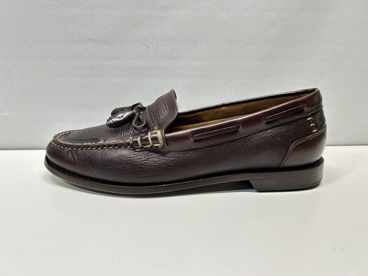 H. S. Trask Men American Bison Leather Brown Tassel Loafer  display picture 1