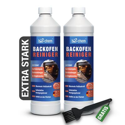 bio-chem Backofenreiniger 2x 1L + Pinsel   selbstwirkendes Gel für Öfen,Fettfrei