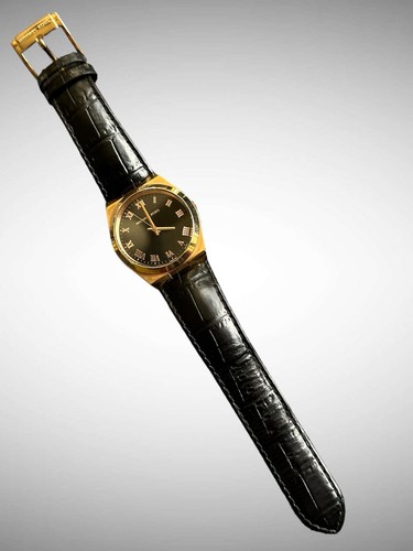 Michael Kors Unisex Wristwatch Gold Tone With Black Leather Strap MK-2358 - Picture 3 of 9