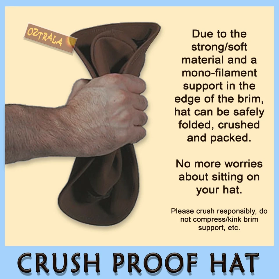 【oZtrALa】 Sombrero de Cuero BUFFALO Banda de COCODRILO Para Hombres Golf Texas Vaquero AUSTRALIANO ~ Foto 4 de 4