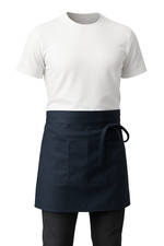 Black Waist Apron 2 Pocket Barista Pub Waiter Café Waitress Chefs Mens Womens