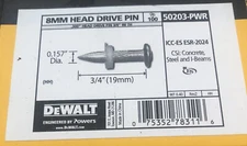 DEWALT 8mm HEAD DRIVE PIN 50203-PWR 100 pack - many available