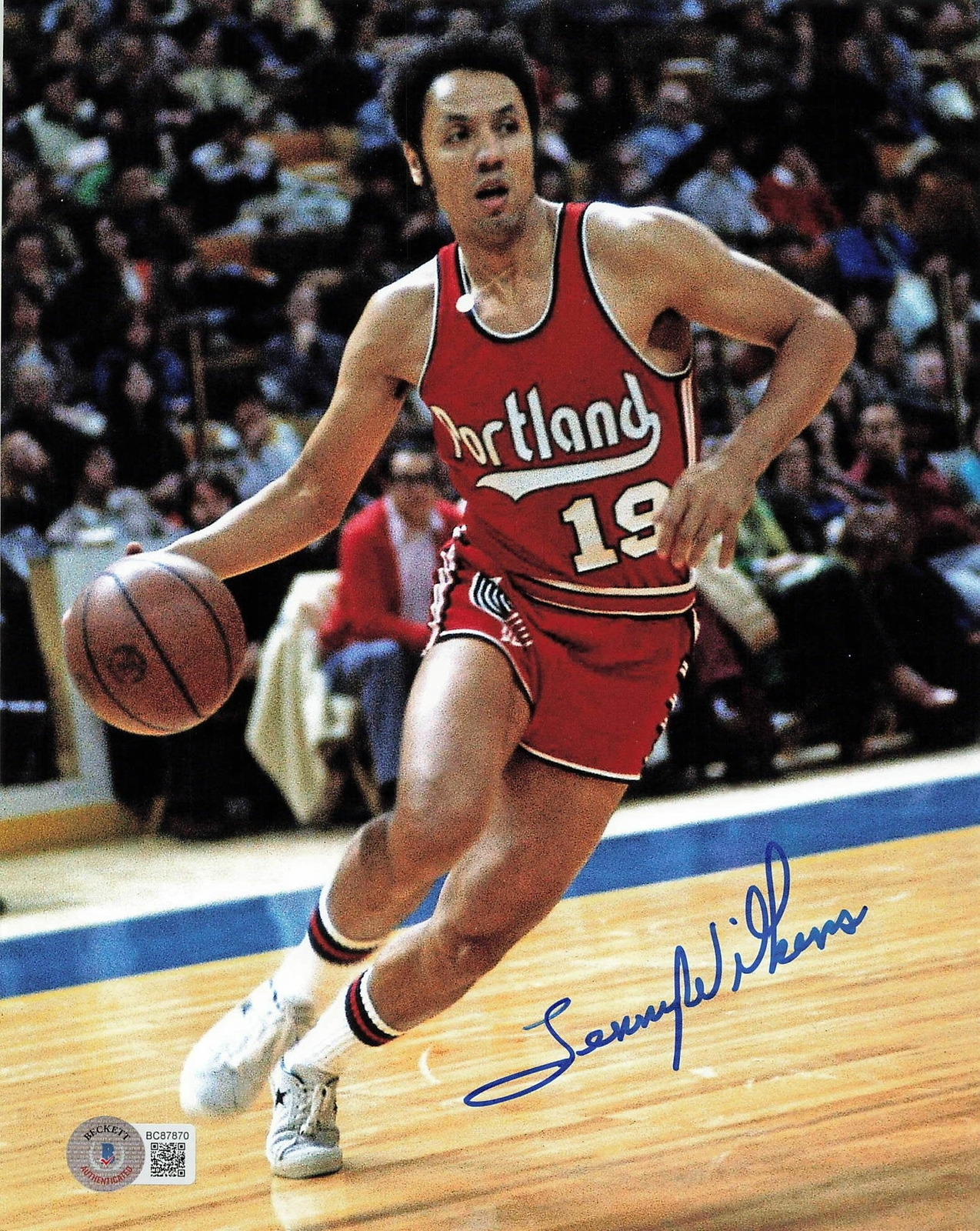 LENNY WILKENS signed 8x10 photo BAS Beckett Portland Trailblazers Autographed 