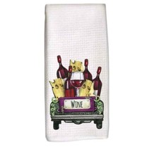 Wine dish towel, tea towel, wine and cheese truck, wine lover gift