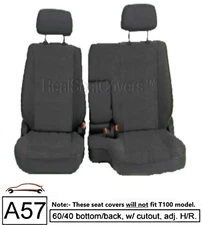60 40 Split Charcoal Seat Cover Detachable Headrest Exact Fit for Toyota Pickup