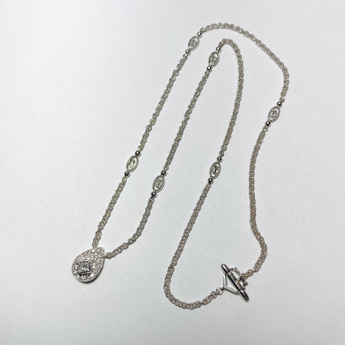 Philippe Charriol 18K White Gold 0.12ctw Diamond Pendant 16 