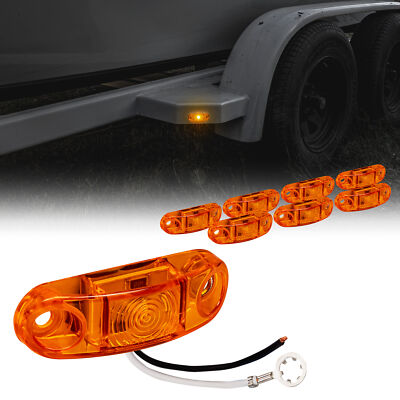 8pc 2.5'' Amber LED Side Marker Light for Trailers DOT FMVSS 108 SAE P2