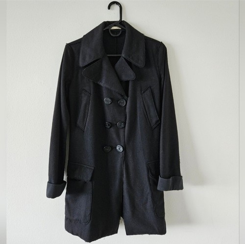 Jean Paul Gaultier, Cappotto donna Jean paul Gaultier vintage frange lana nero made in Italy taglia S