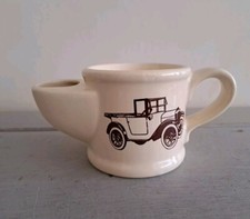 Wade Cream & Brown Ceramic Shaving Mug Cup Vintage Car Design Vintage 9x20cm