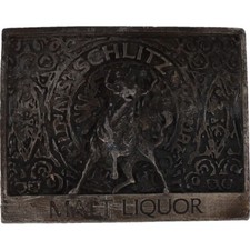 Schlitz Malt Liquor Raging Bull Beer Drinker Gift 1970s Vintage Belt Buckle