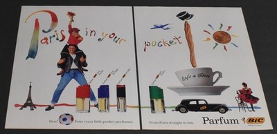 1989 Print Ad Fashion Style Bic Parfum Paris in your Pocket Lady Blonde Perfumes