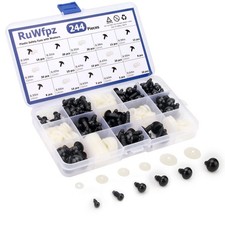 RuWfpz Safety Eyes for Crocheting Amigurumi 6-16mm - 6 Sizes 6-16Mm, Black