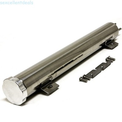 Polished Stainless Steel Radiator Coolant Overflow Catch Puke Tank 24OZ 2''x15''