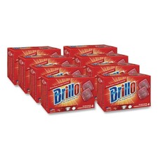 Brillo 53304 2.5" x 3" Steel Wool Soap Pads - Gray/Pink (12/Carton) New